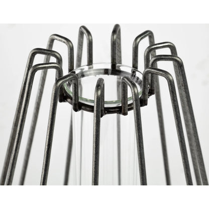 Madeline II Gunmetal Gray Metal Glass Test Tube Vase by Mercana in silver. Made from unique in a modern style.