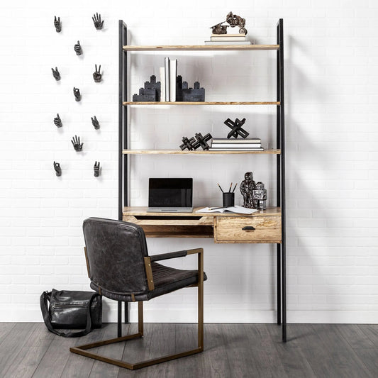 Horner Dining Chair by Mercana in black, brass. Made from unique in a modern style.