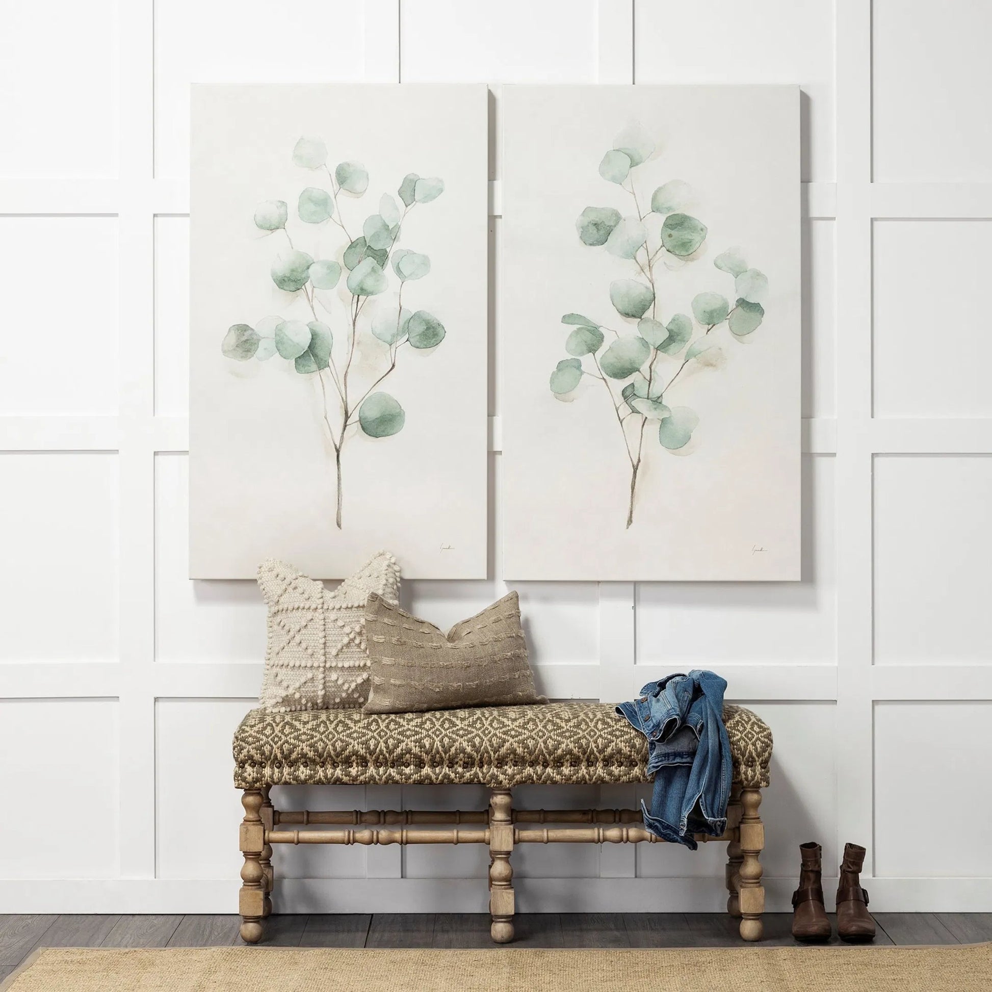 Leroy Raised Pattern Detail Decorative Pillow Cover by Mercana in cream. Made from wool blend in a rustic style.