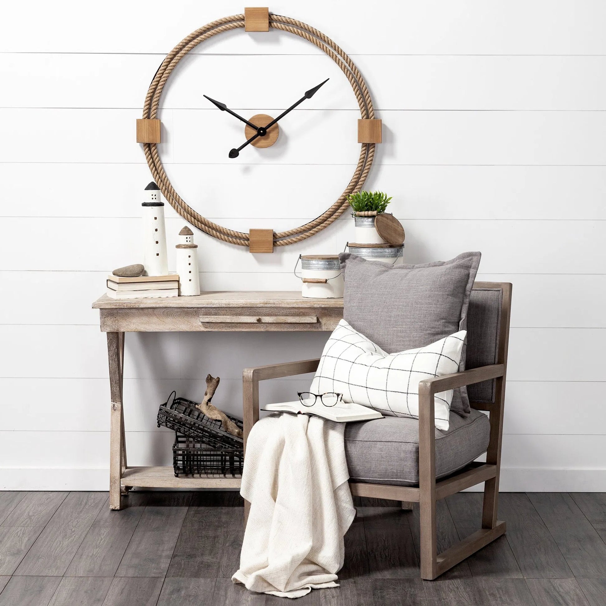 Abner Wooden Coastal Lighthouse by Mercana in natural. Made from unique in a coastal style.