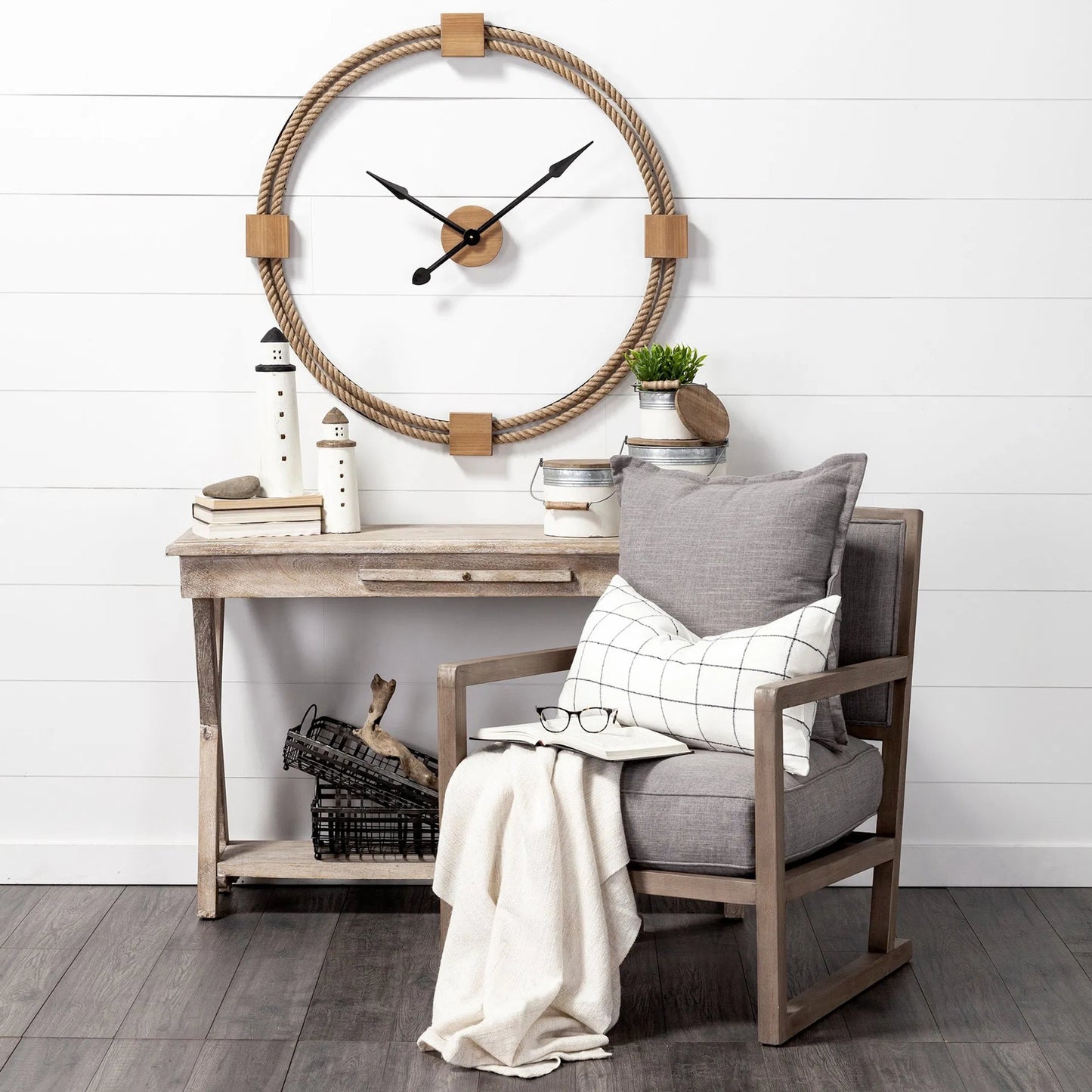 049 SR-814714 | Lifestyle | Abner Wooden Coastal Lighthouse by Mercana in natural. Made from unique in a coastal style.