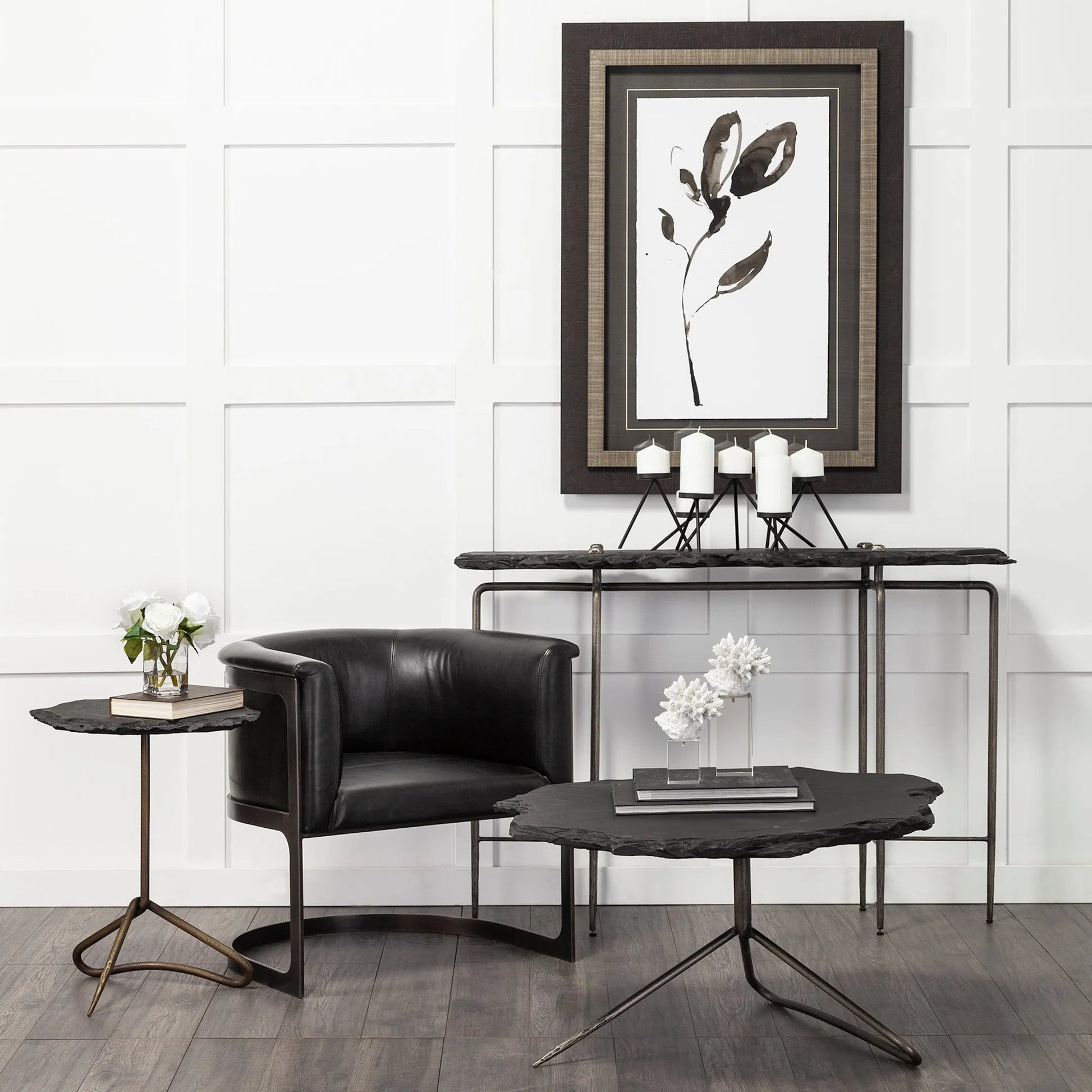 Pinera Accent Table by Mercana. Made from marble, metal in a modern style.