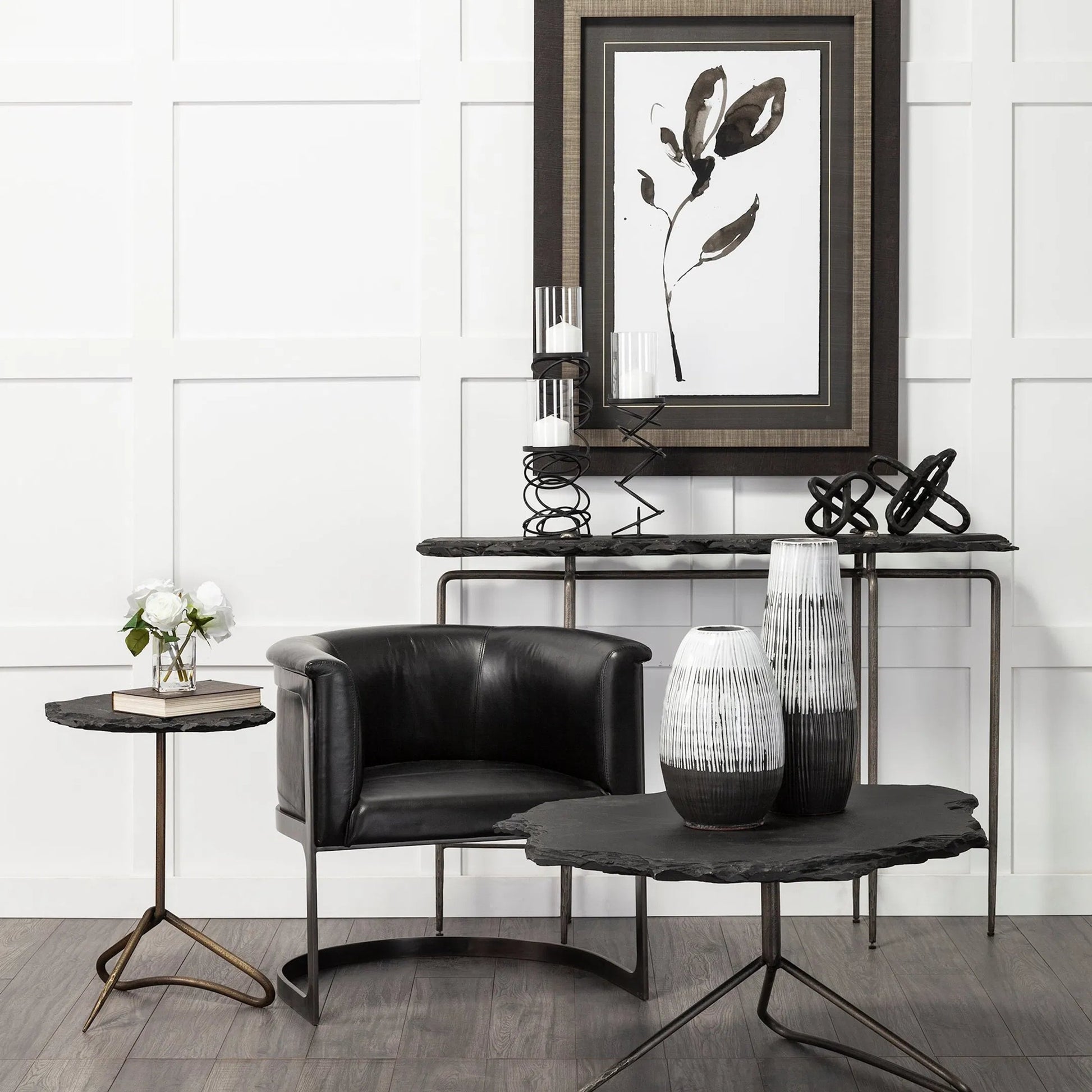 Omega I Metal Stacked Ring Table Candle Holder by Mercana in natural. Made from unique in a modern style.