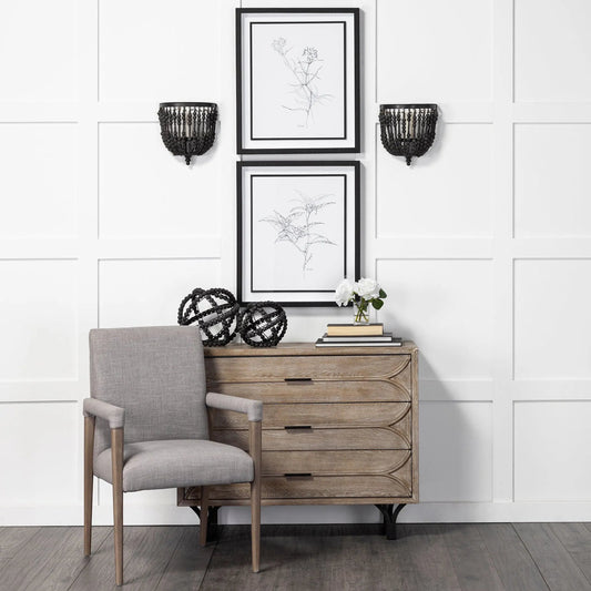 Earnhardt I Wooden Beaded Orb by Mercana in black. Made from unique in a eclectic & global style.