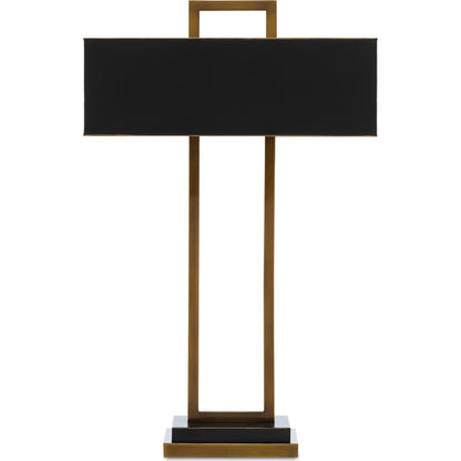 Otto Table Lamp by Currey and Company in antique brass, oil rubbed bronze. Made from metal in a modern style.