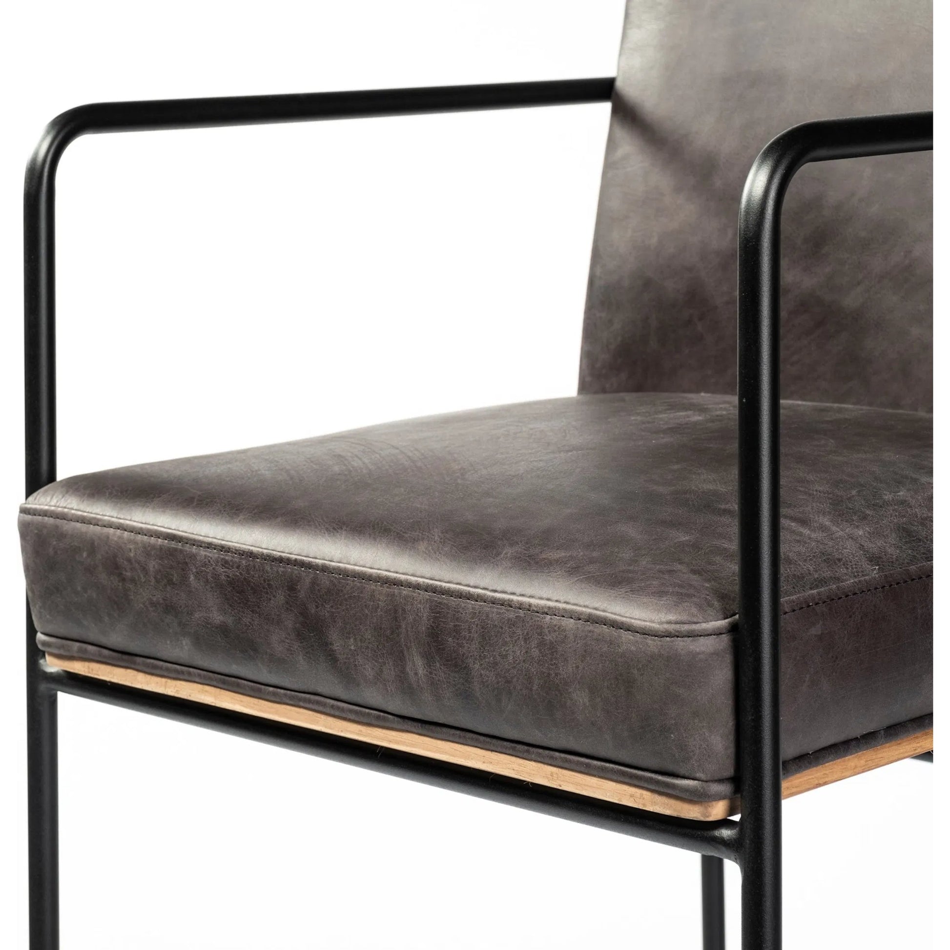 Stamford Leather Seat Bar Stool by Mercana. Made from unique in a modern style.