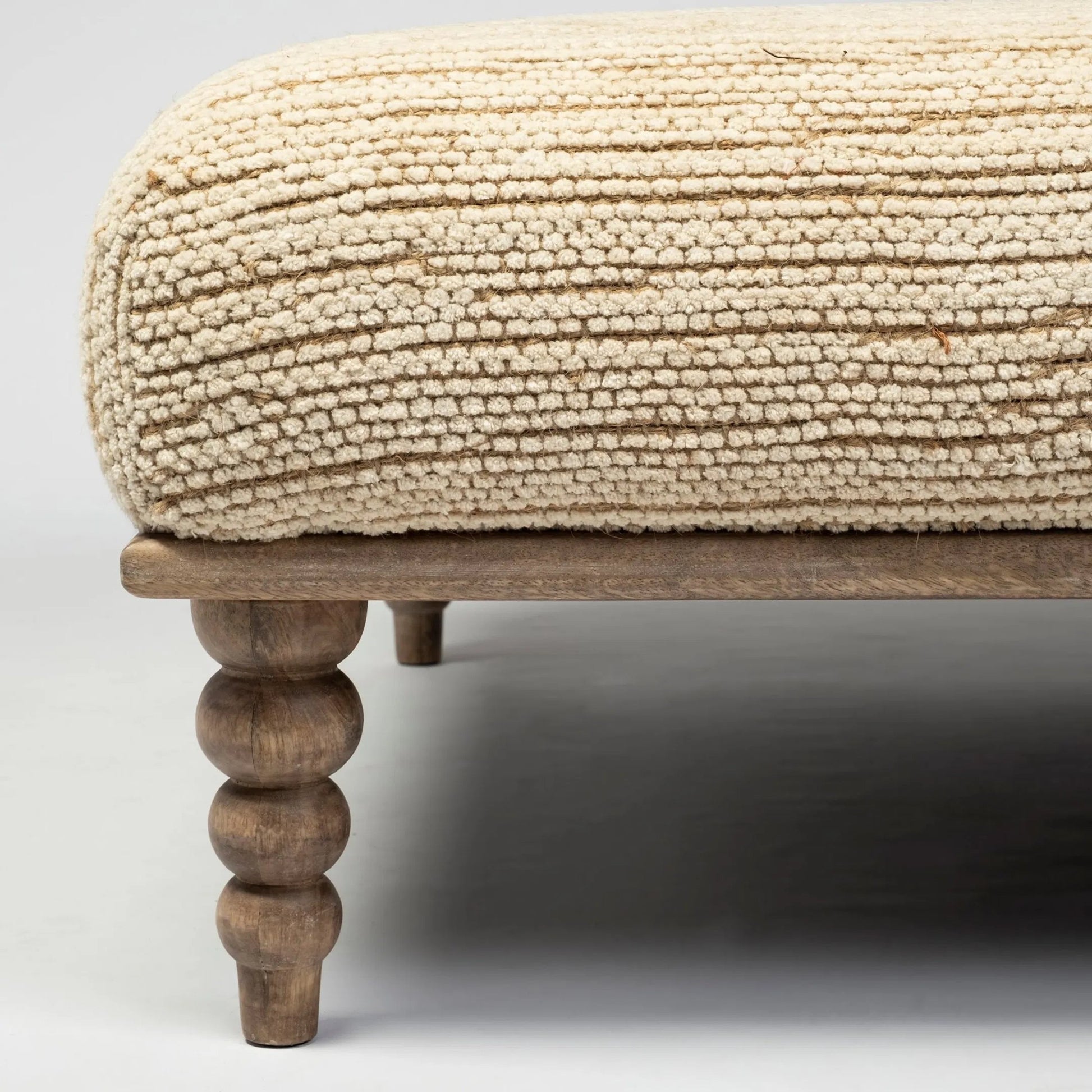 Alder Square Bench by Mercana in natural. Made from unique in a transitional style.