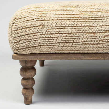 Alder Square Bench by Mercana in natural. Made from unique in a transitional style.