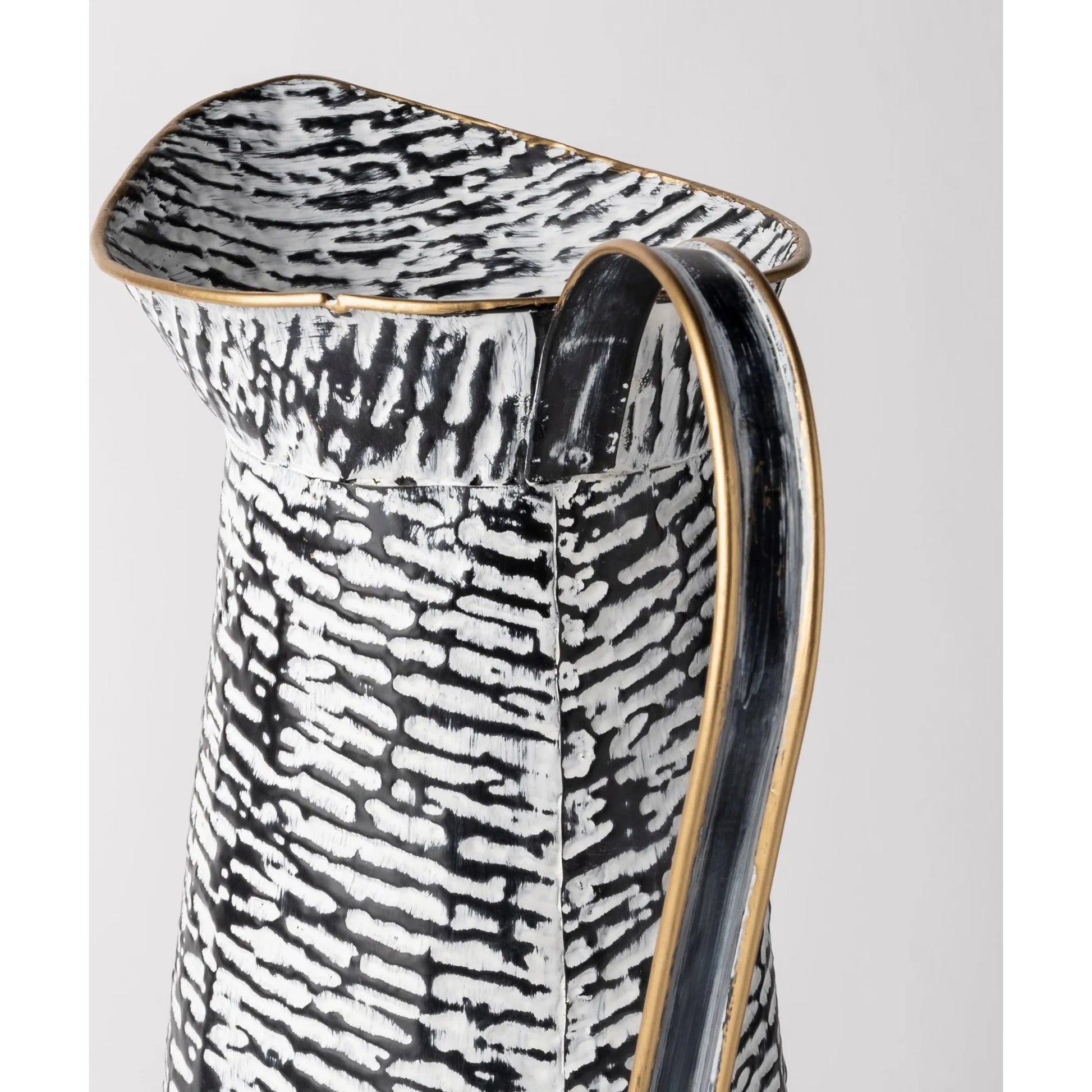 Colette Patterned Vase by Mercana in black. Made from unique in a eclectic & global style.