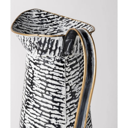 Colette Patterned Vase by Mercana in black. Made from unique in a eclectic & global style.