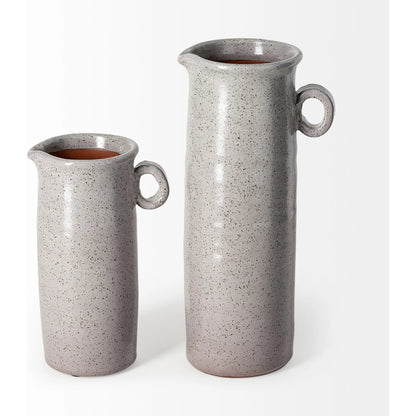 Frieda Freckled Jug by Mercana in grey. Made from unique in a cottage & farmhouse style.