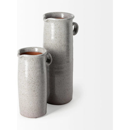 Frieda Freckled Jug by Mercana in grey. Made from unique in a cottage & farmhouse style.