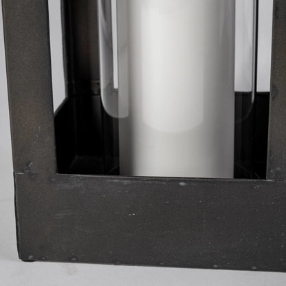 Ina Candle Holder Lantern by Mercana in charcoal. Made from unique in a modern style.