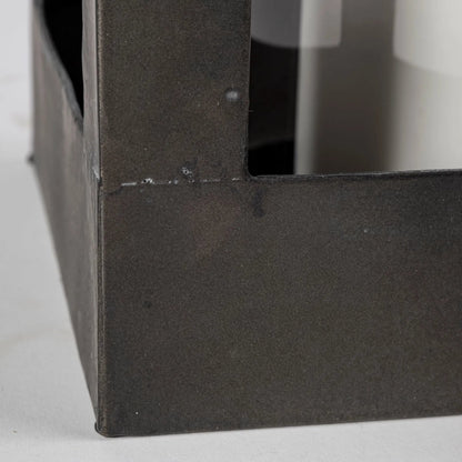 Ina Candle Holder Lantern by Mercana in charcoal. Made from unique in a modern style.