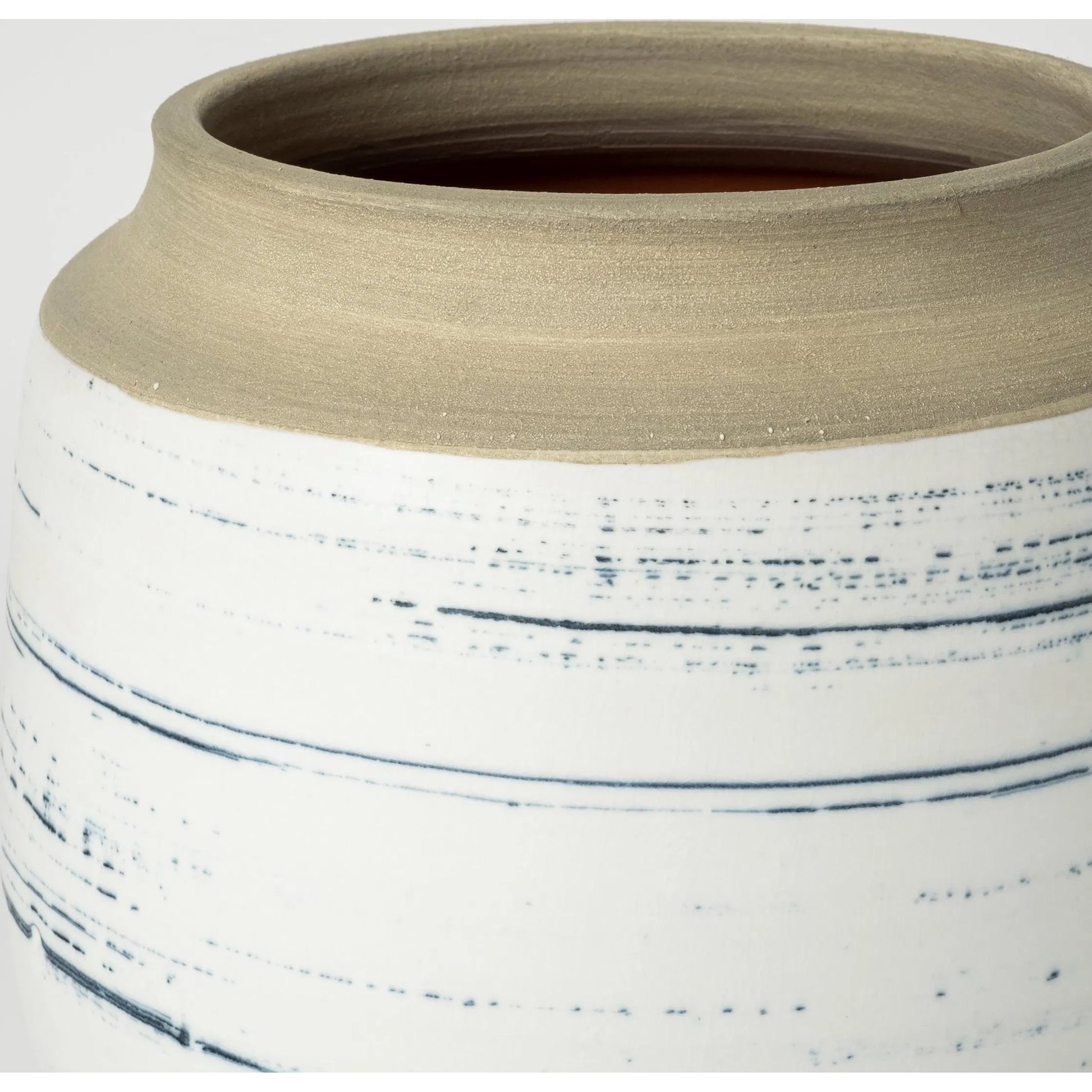 Sonnett Vase by Mercana in white, blue. Made from unique in a coastal style.