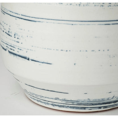 Sonnett Vase by Mercana in white, blue. Made from unique in a coastal style.