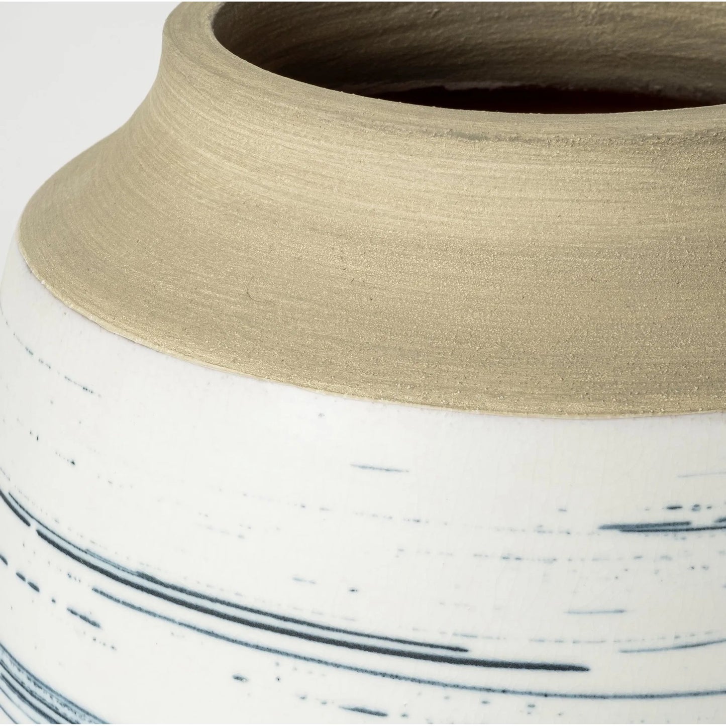 062 SR-815876 | Closeup | Sonnett Vase by Mercana in white, blue. Made from unique in a coastal style.
