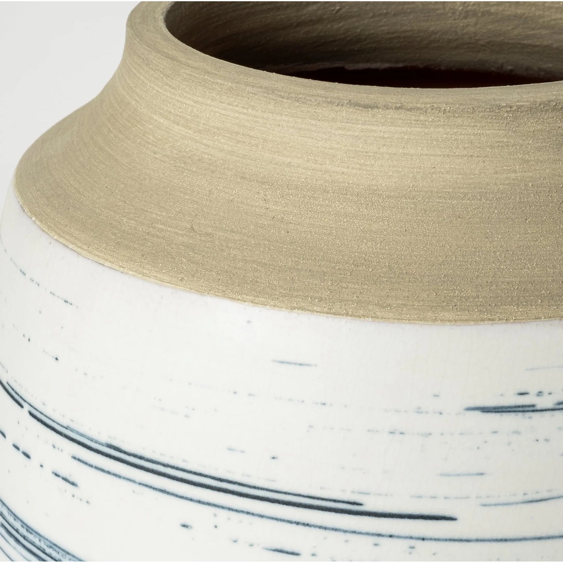 Sonnett Vase by Mercana in white, blue. Made from unique in a coastal style.