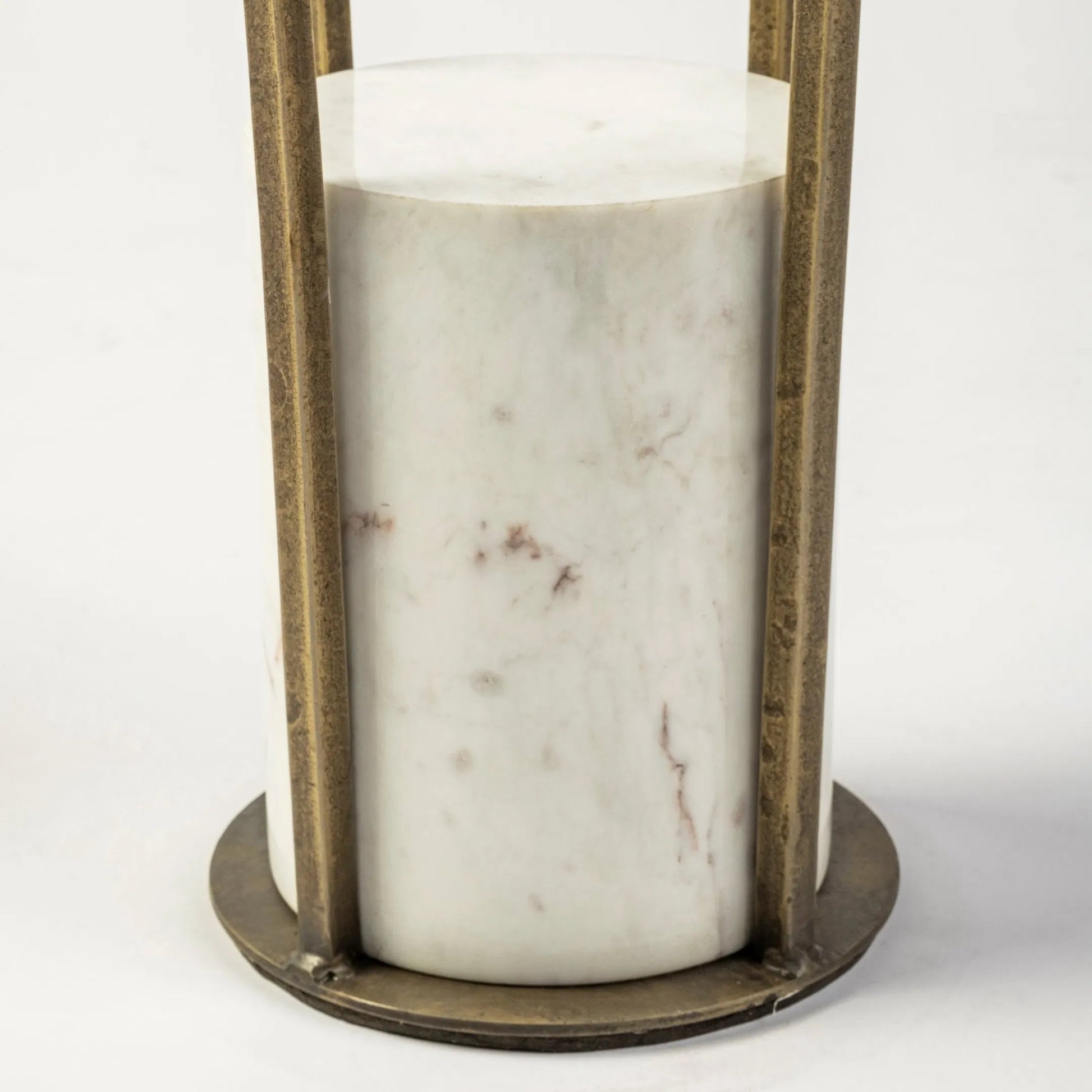 Jacinta End/Side Table by Mercana in antiqued gold. Made from unique in a modern style.