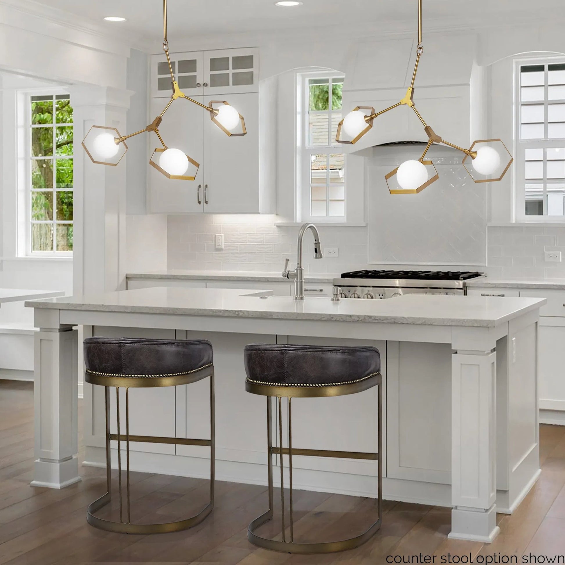 Hollyfield Leather Seat Bar/Counter Stool by Mercana. Made from unique in a modern style.