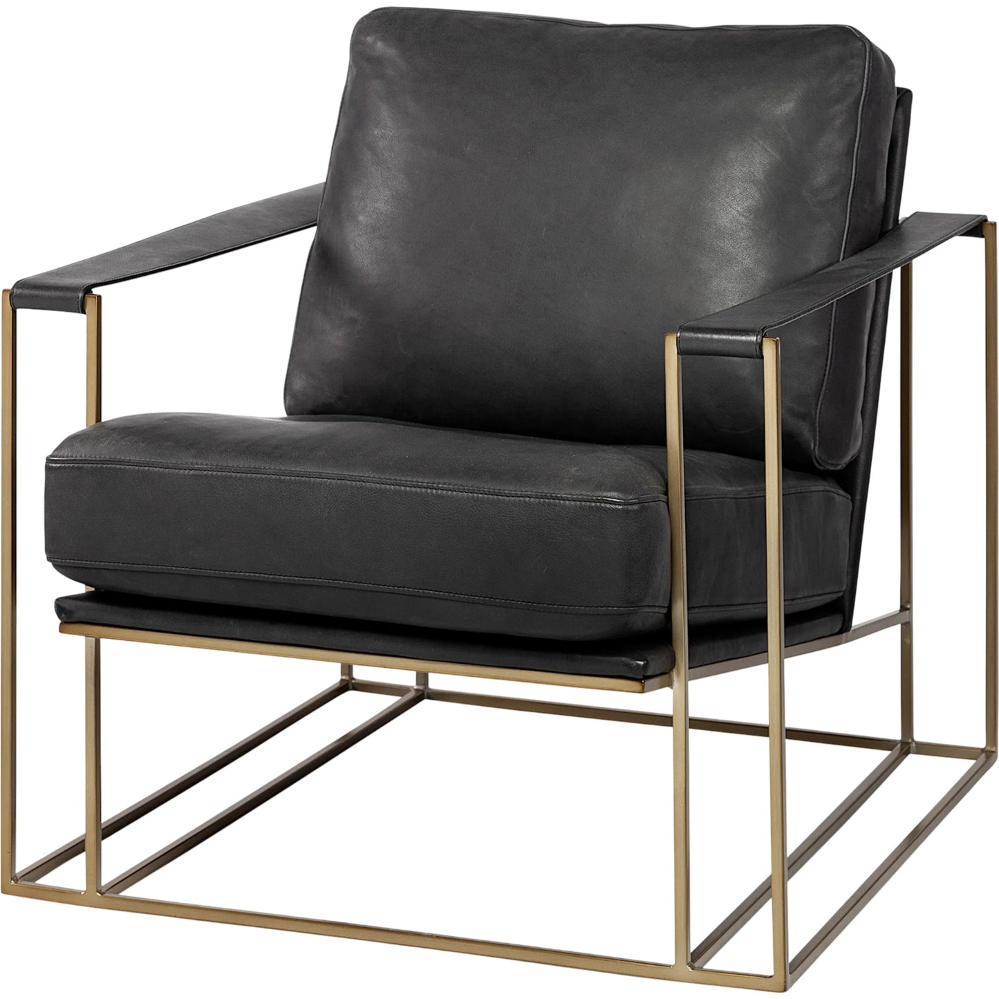 012 SI-2369418 | Primary Silo | Watson Leather Accent Chair by Mercana in black. Made from iron in a unique style.