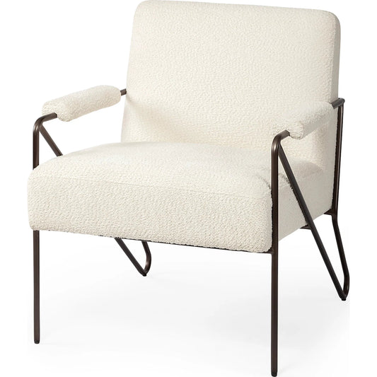 Vicunya Accent Chair by Mercana in white. Made from iron in a unique style.
