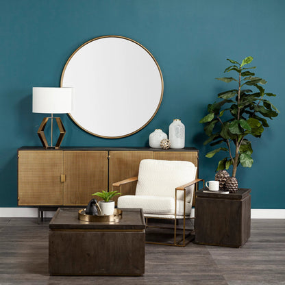 Pearl Gold Rim Glass Vase by Mercana in natural. Made from unique in a eclectic & global style.