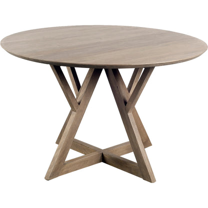 Jennings Dining Table by Mercana in brown. Made from solid wood in a modern style.