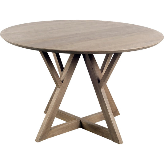 Jennings Dining Table by Mercana in brown. Made from mango wood in a modern style.