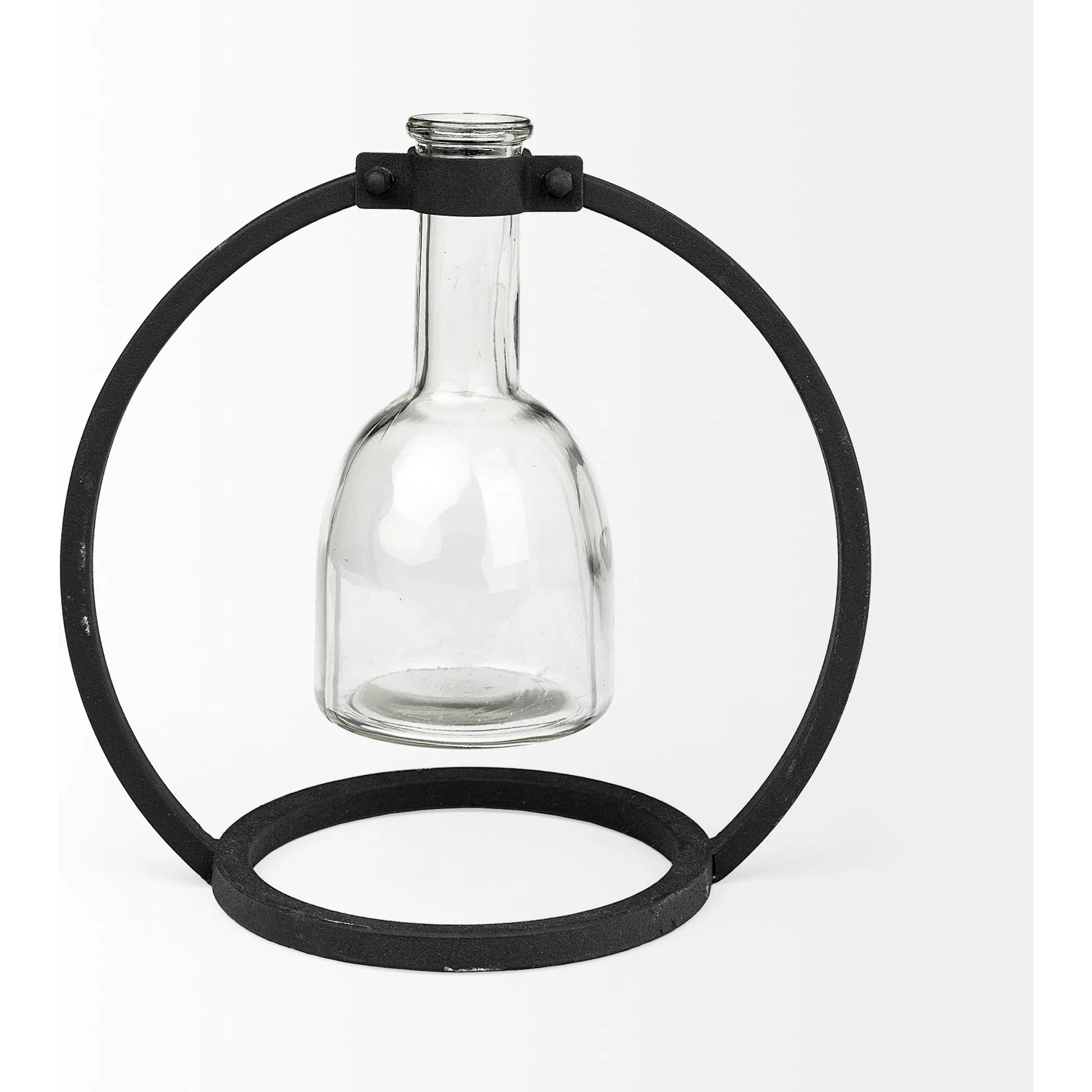 Monica I Glass Bottle Vase by Mercana in matte black. Made from unique in a modern style.