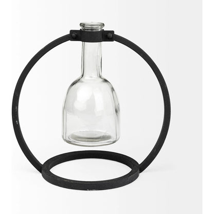 Monica I Glass Bottle Vase by Mercana in matte black. Made from unique in a modern style.
