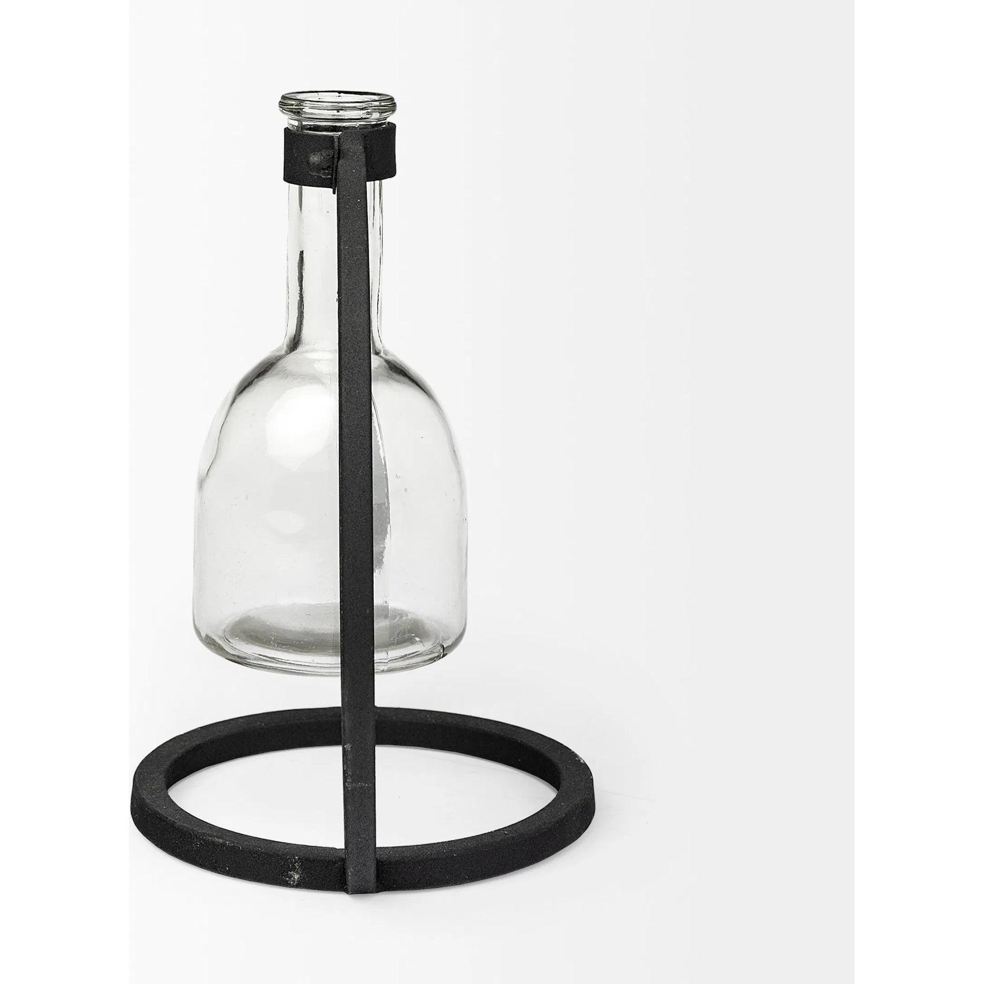 Monica I Glass Bottle Vase by Mercana in matte black. Made from unique in a modern style.