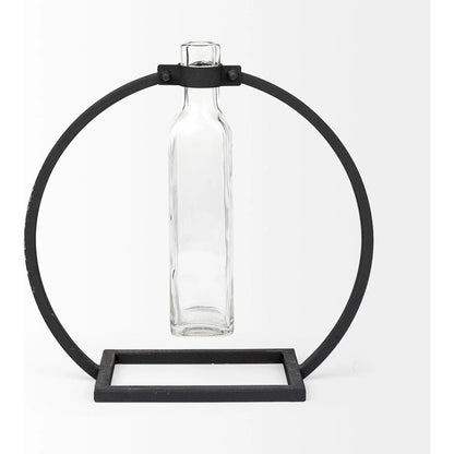Monica I Glass Bottle Vase by Mercana in matte black. Made from unique in a modern style.