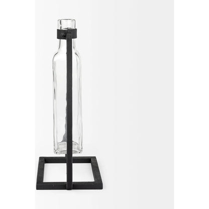 Monica I Glass Bottle Vase by Mercana in matte black. Made from unique in a modern style.
