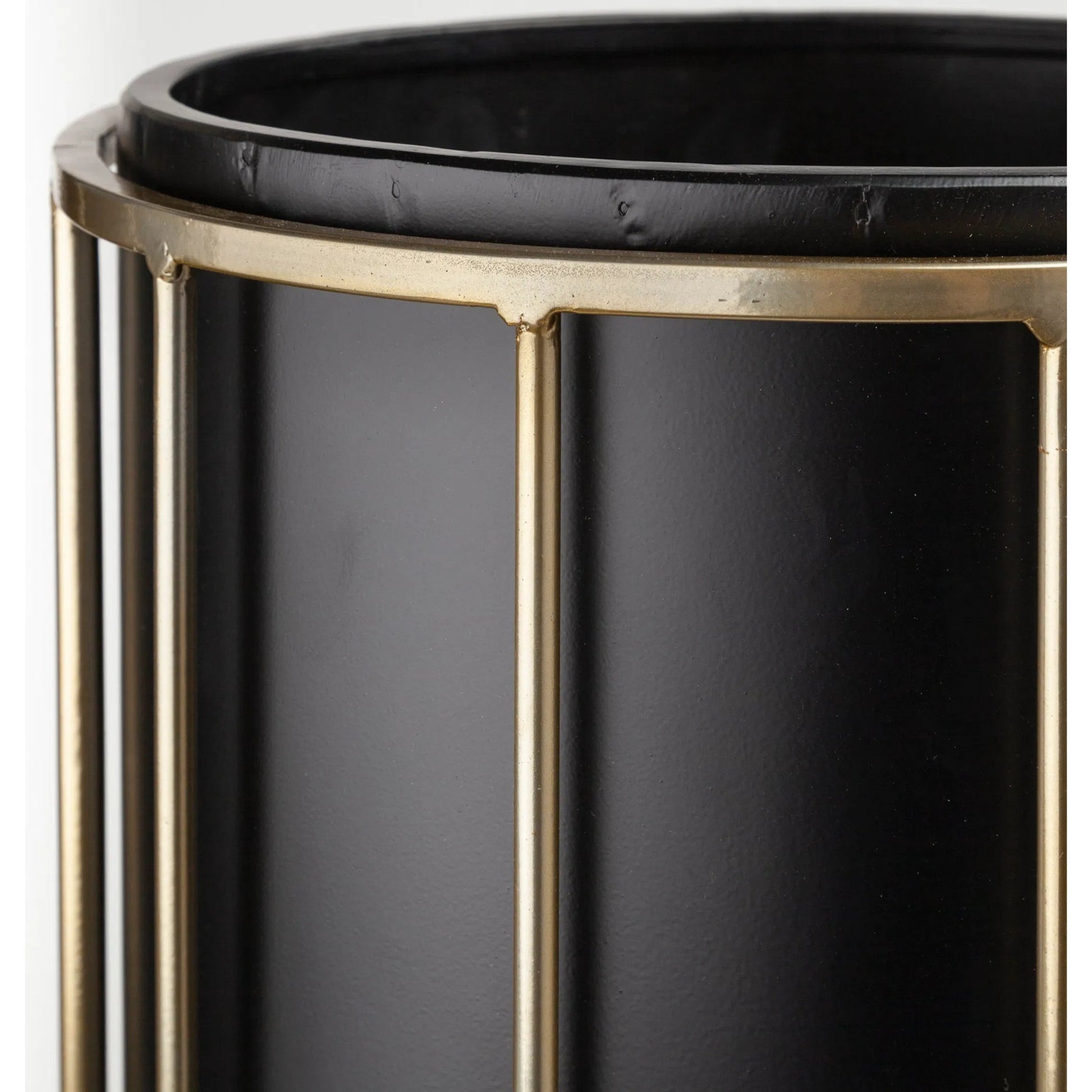 Pianta Insert Brass Plant Stands Set of Two by Mercana in matte black, antiqued brass. Made from unique in a modern style.