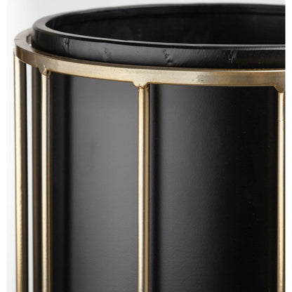 Pianta Insert Brass Plant Stands Set of Two by Mercana in matte black, antiqued brass. Made from unique in a modern style.