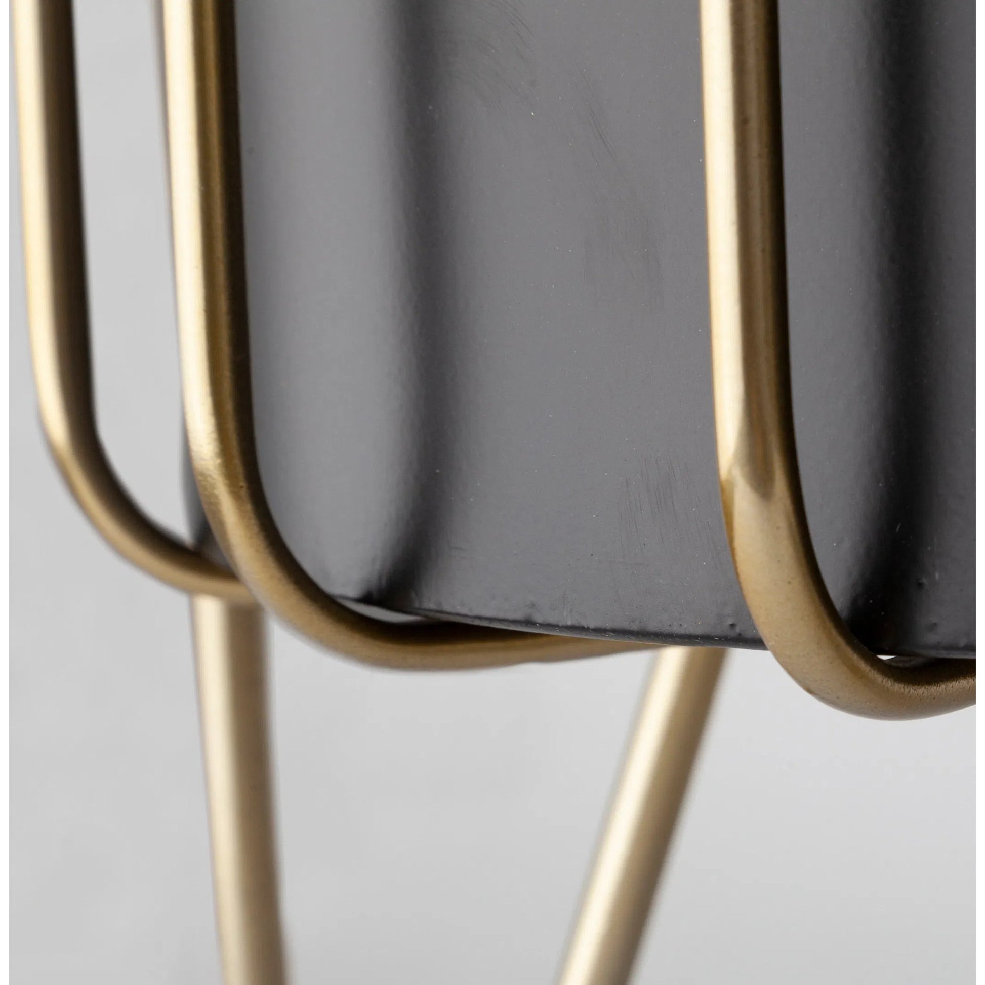 Pianta Insert Brass Plant Stands Set of Two by Mercana in matte black, antiqued brass. Made from unique in a modern style.