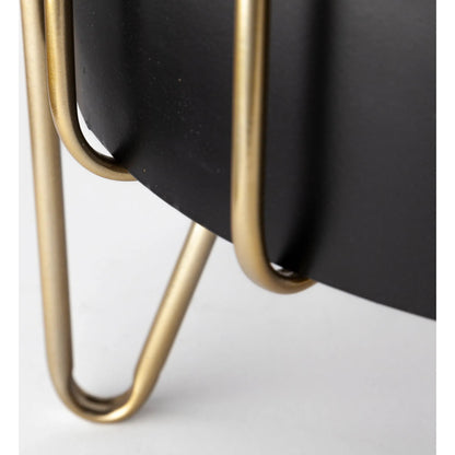 Pianta Insert Brass Plant Stands Set of Two by Mercana in matte black, antiqued brass. Made from unique in a modern style.