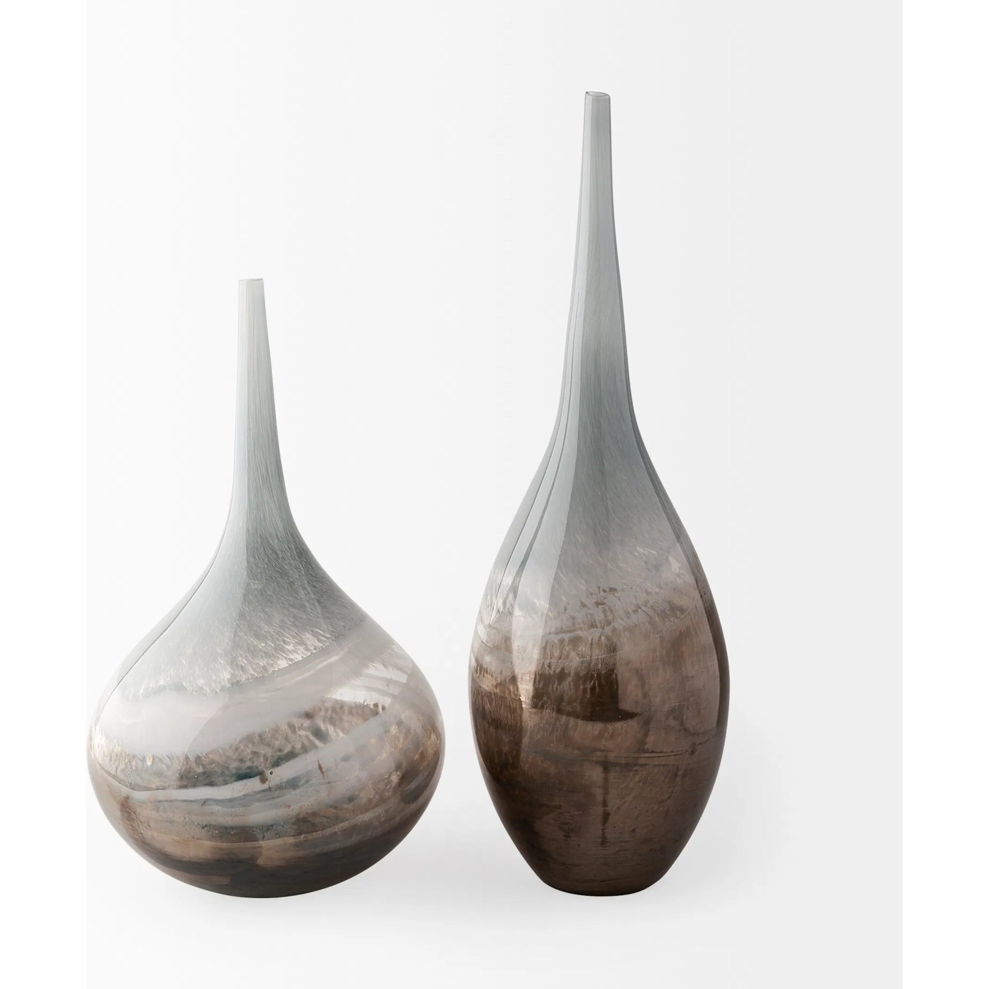Erie I Two Toned Sky Dark Blown Vase by Mercana in blue, bronze. Made from unique in a coastal style.