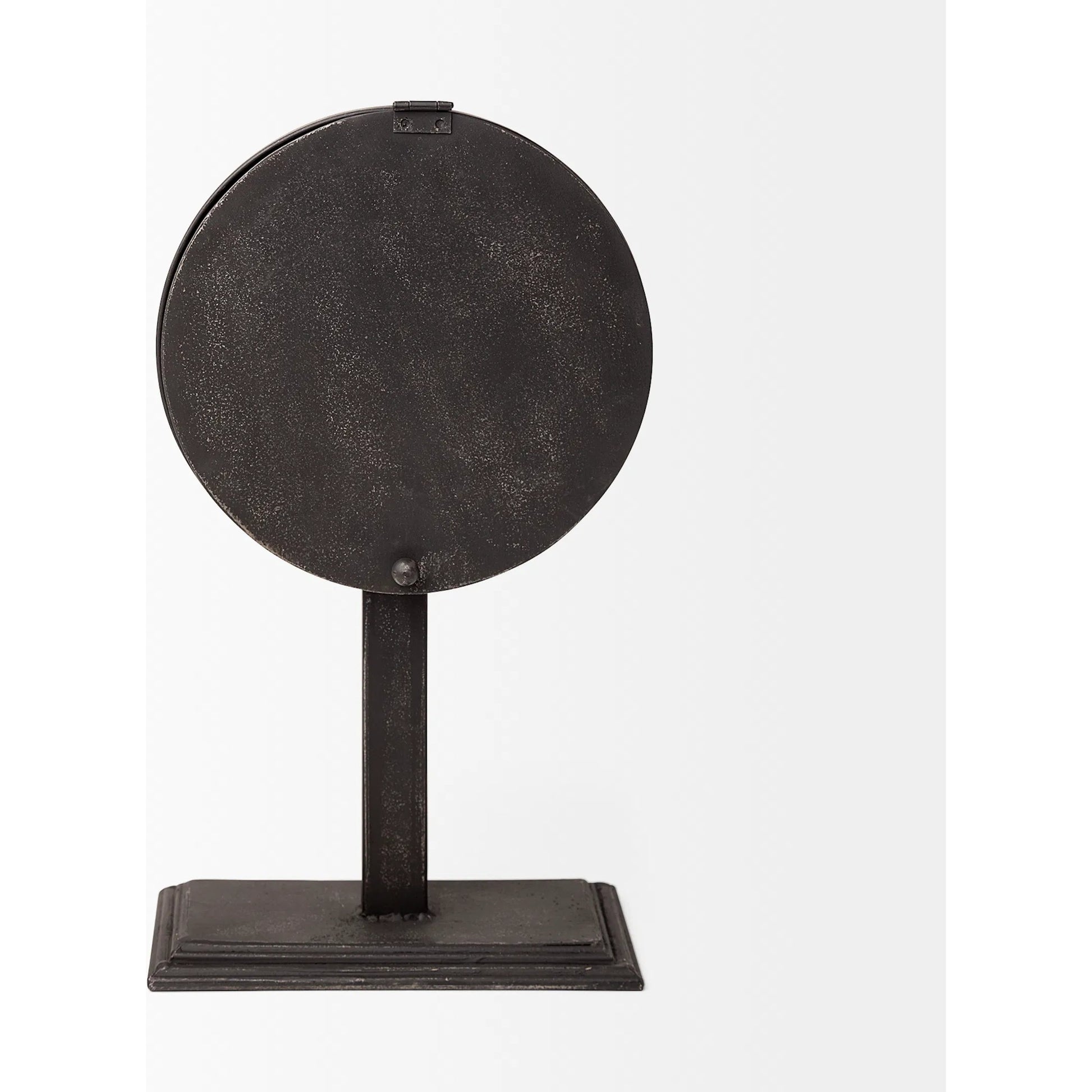 Attalack II Round Face Table Clock by Mercana in black. Made from unique in a traditional style.