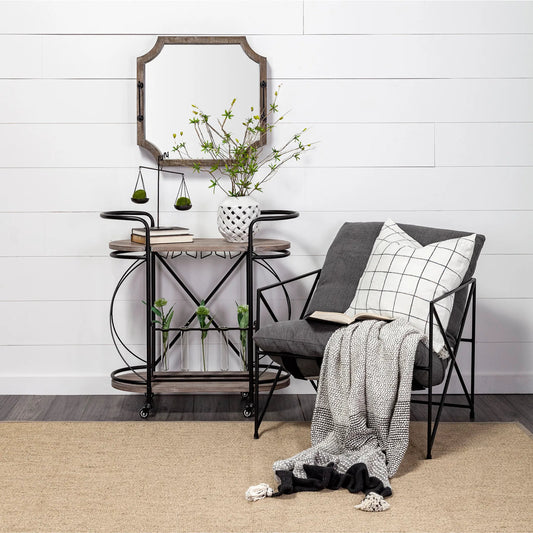 Shrouda II Brown Mirrored Bottom Tray by Mercana in beige. Made from unique in a cottage & farmhouse style.