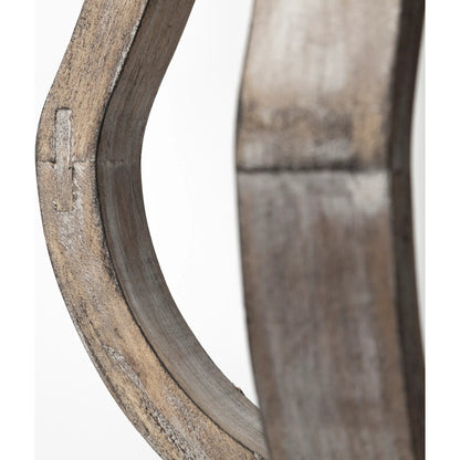 Brillion Rustic Wood Metal Table Candle Holder by Mercana in beige. Made from unique in a coastal style.