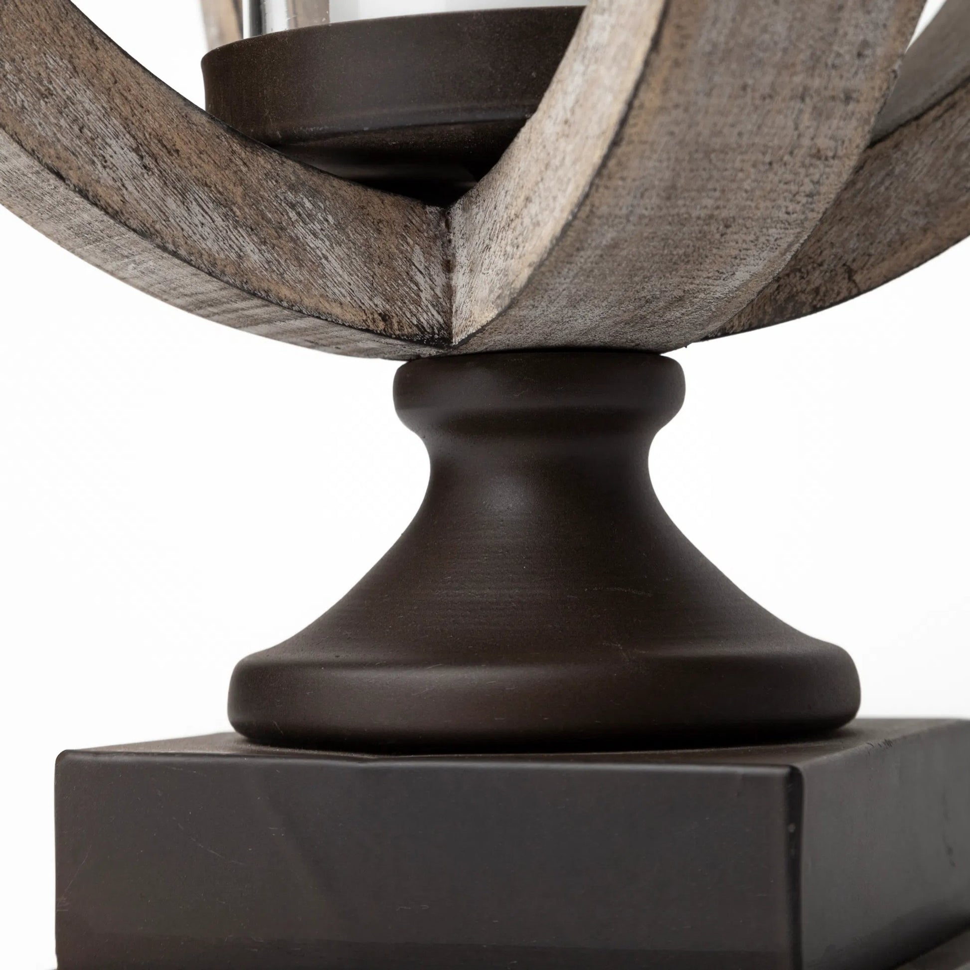 Brillion Rustic Wood Metal Table Candle Holder by Mercana in beige. Made from unique in a coastal style.
