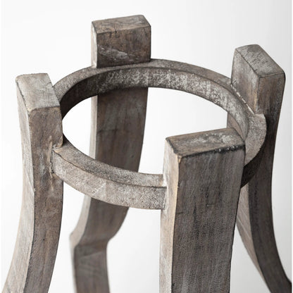 Brillion Rustic Wood Metal Table Candle Holder by Mercana in beige. Made from unique in a coastal style.