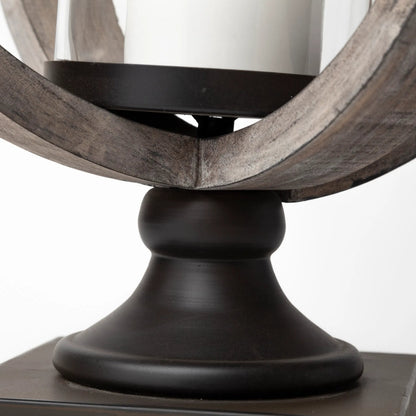 Brillion Rustic Wood Metal Table Candle Holder by Mercana in beige. Made from unique in a coastal style.