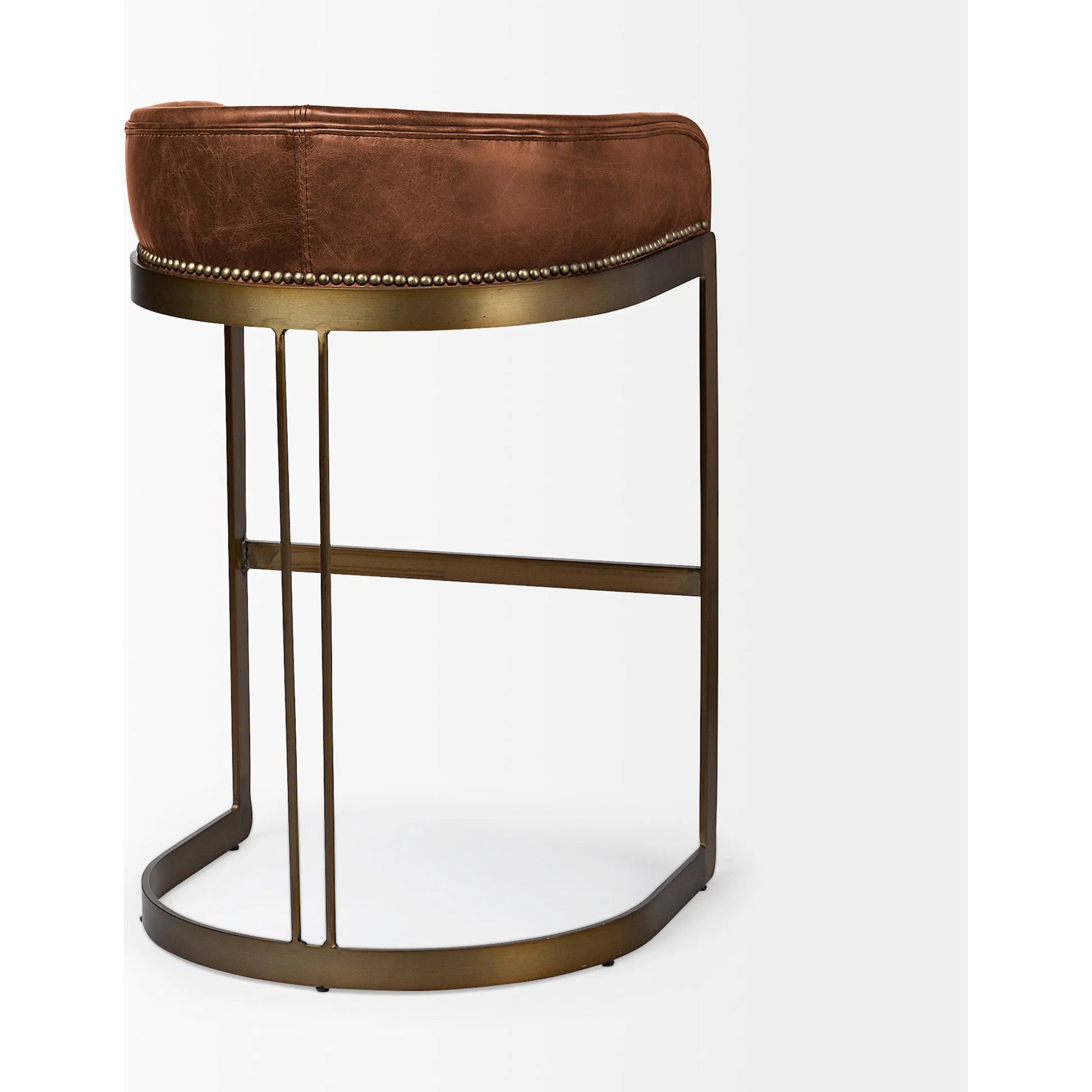 Hollyfield Leather Seat Bar/Counter Stool by Mercana. Made from unique in a modern style.