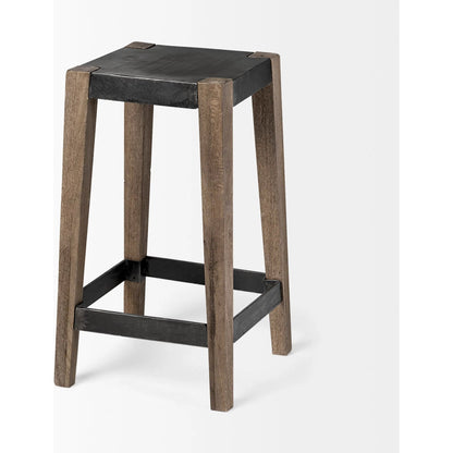 Nell Metal Seat Counter Stool by Mercana in natural. Made from unique in a modern style.