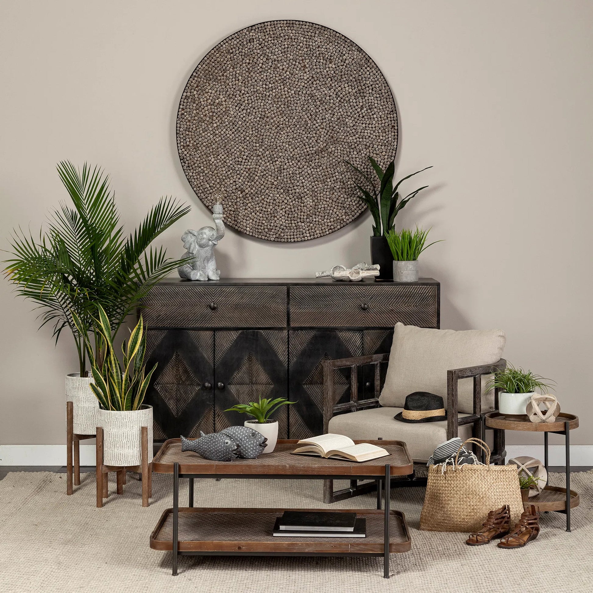 Bellatrix I Decorative Wooden Sphere by Mercana in natural. Made from unique in a coastal style.