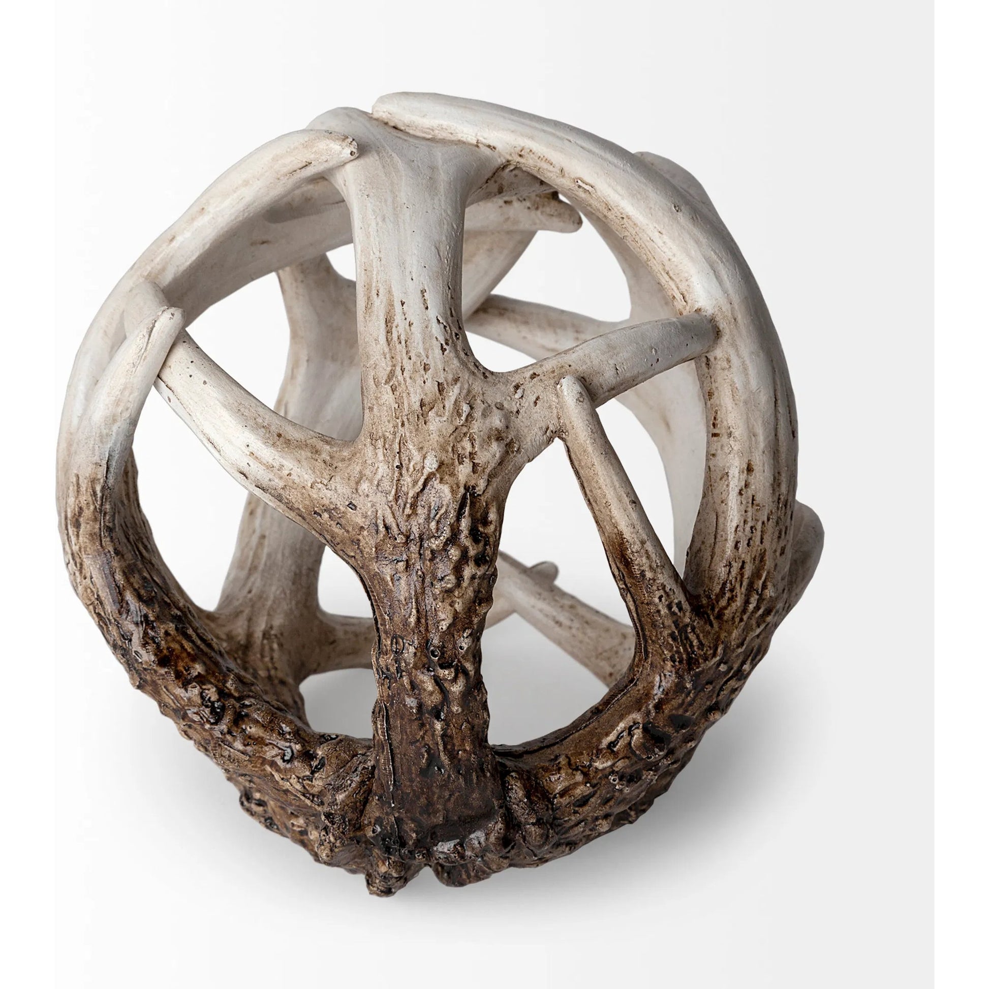 Ramus I Brown Antler Shaped Decorative Orb Ball by Mercana. Made from unique in a modern style.
