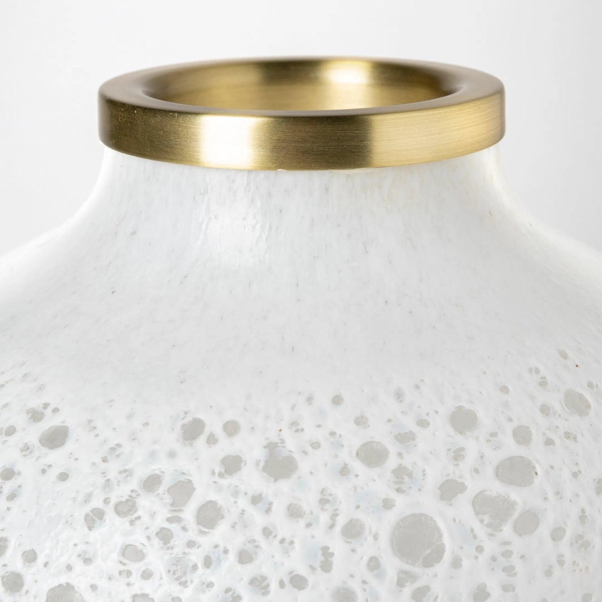 Pearl Gold Rim Glass Vase by Mercana in natural. Made from unique in a eclectic & global style.